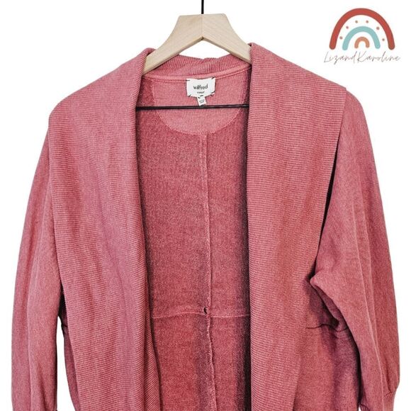 Wilfred Aritzia Diderot Oversized Open Front Ribbed Trim Longline Cardigan - Picture 4 of 10